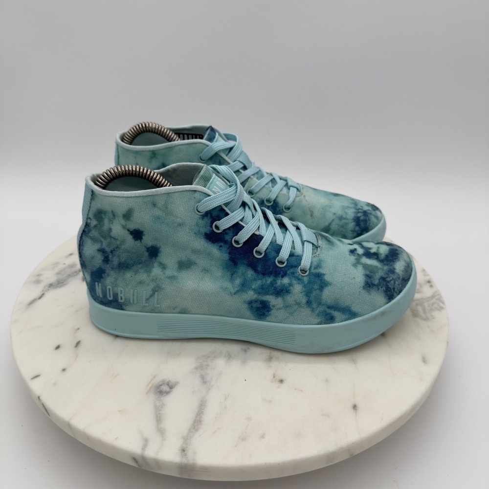 NoBull Canvas Mid Trainers Womens 7 Blue Aqua Tie Dye High Top‎ Training Shoes - Picture 11 of 11